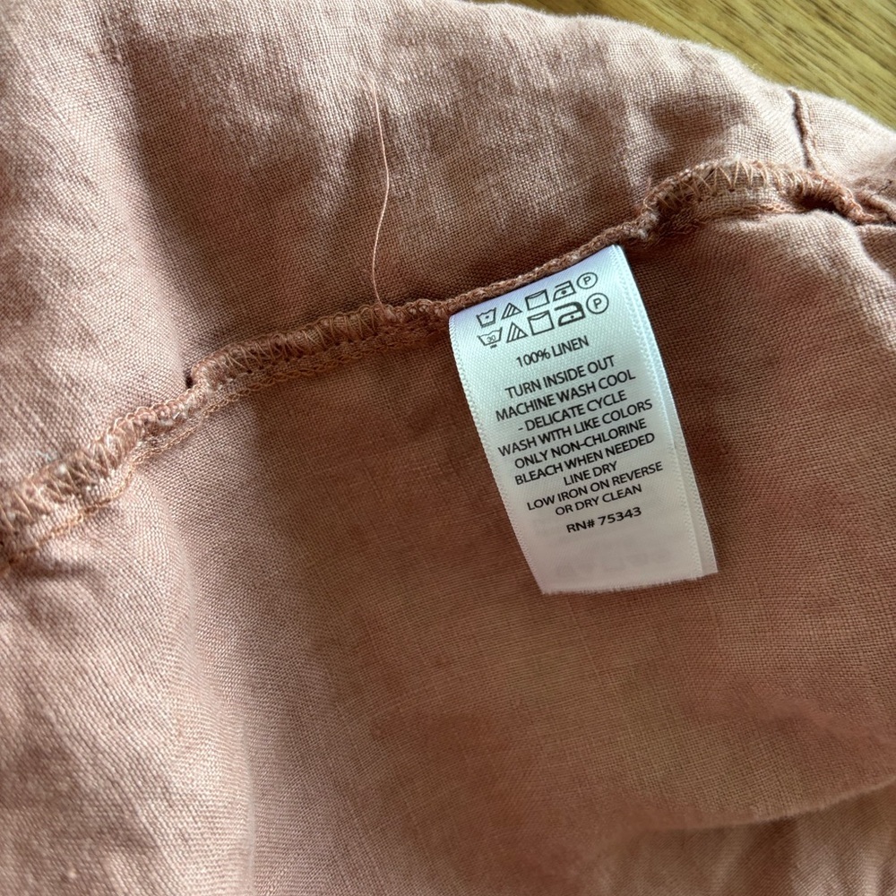 100% Linen Trench Coat Cynthia Rowley Wrap Coat Light Jacket Quiet Luxury Boho - Picture 3 of 16